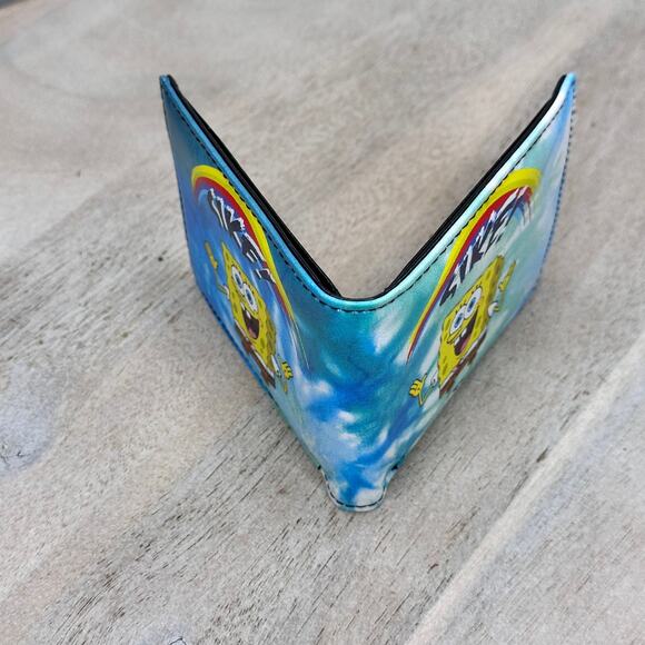 NIB Spongebob Mens Billfold Wallet SIKE Rainbow Tie Dye Nickleodeon Buckle Down - Picture 9 of 10